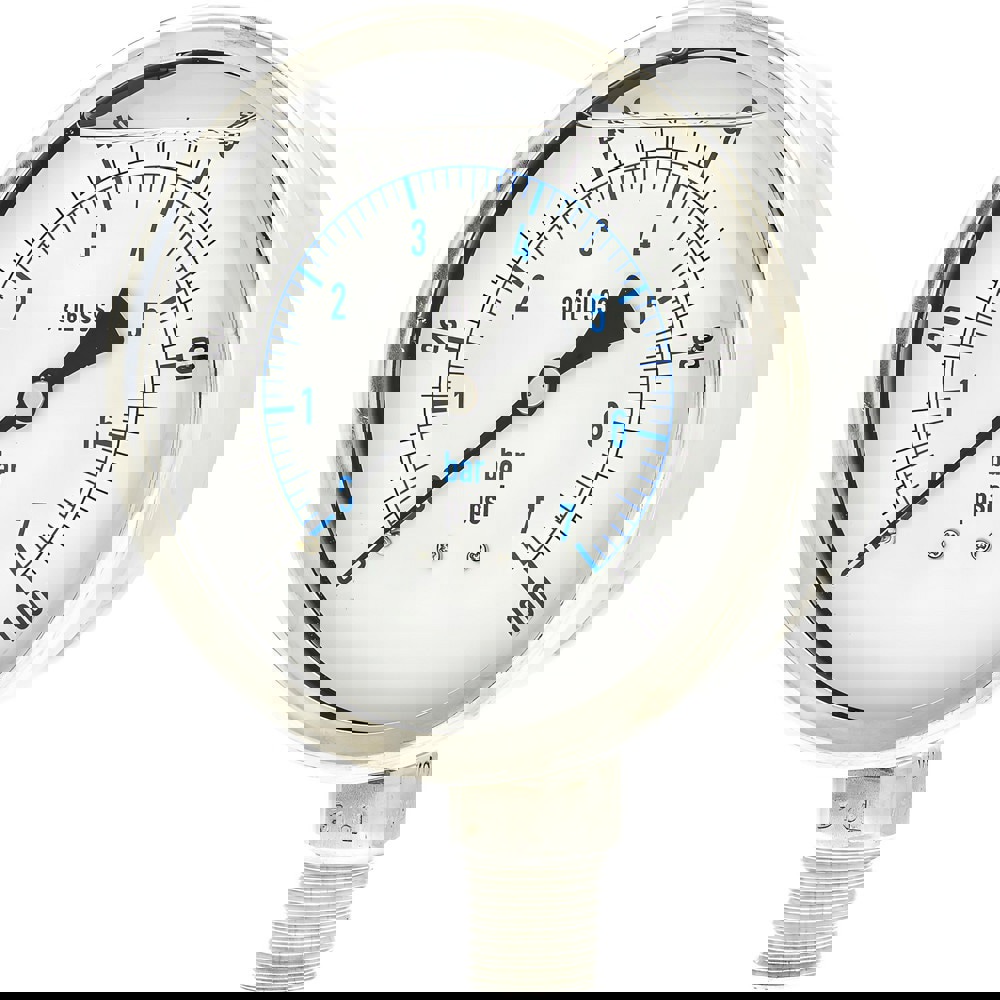 Pressure Gauges; Gauge Type: Industrial Pressure Gauges ; Scale Type: Dual ; Accuracy (%): 1% full-scale ; Dial Type: Analog ; Thread Type: NPT ; Bourdon Tube Material: 316 Stainless Steel